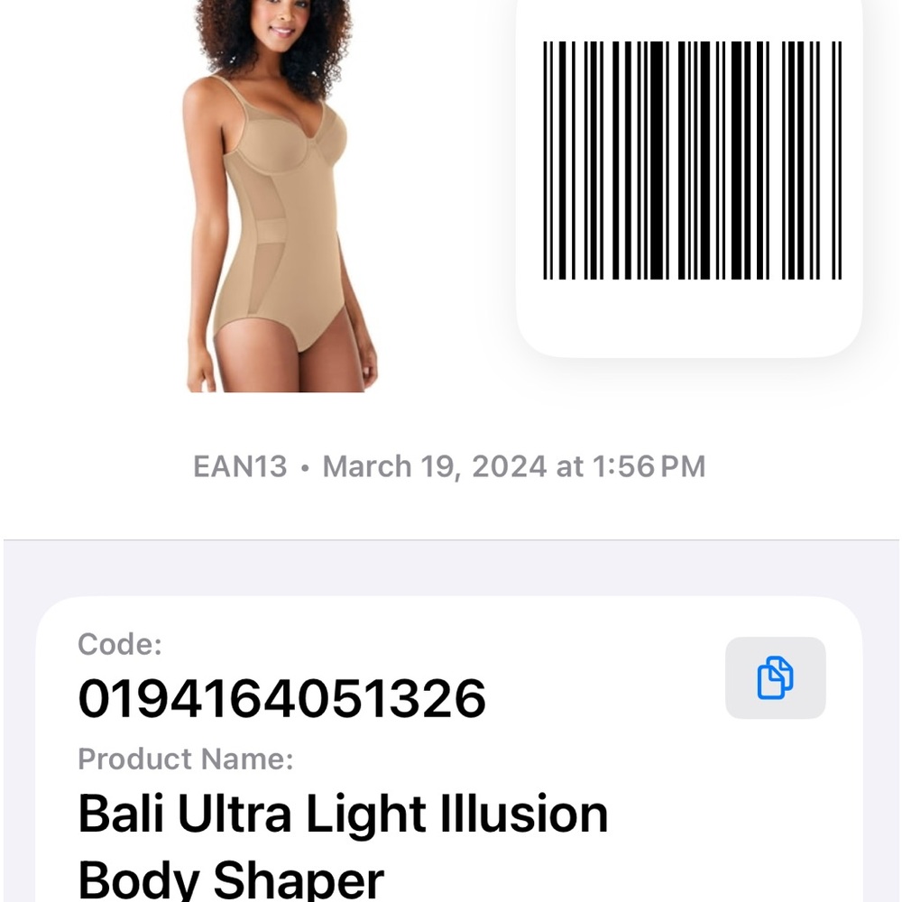 Nude color 36 c bali shapewear